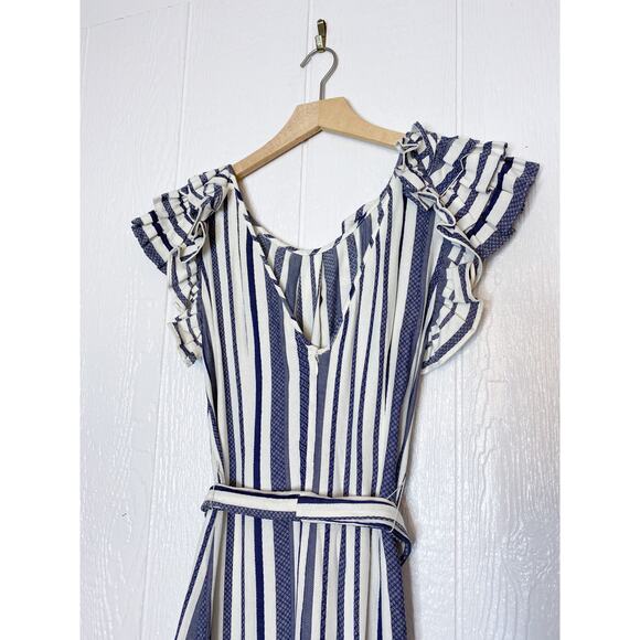 MARISSA WEBB 'Elia' Ivory & Navy Striped Linen Midi Dress NWT $595 US S - Picture 7 of 10